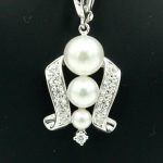 ミキモト(MIKIMOTO)K18パールダイヤモンドペンダント　重量3.91ｇ(石の重量含む)　レディース（中古）